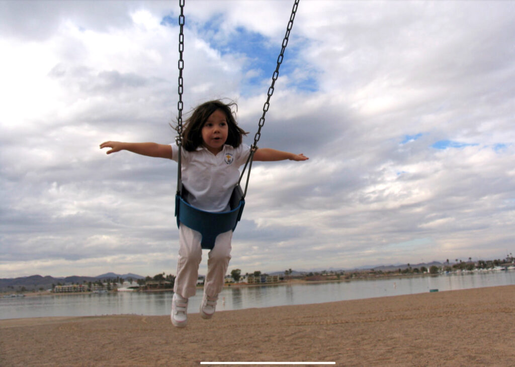 girl in a swing