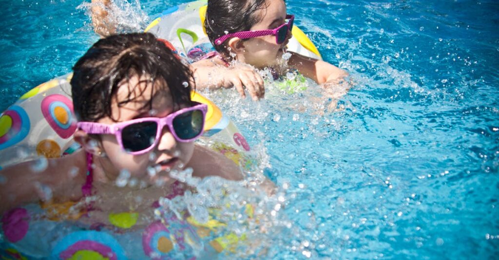 2 Girl's Swimming during Daytime