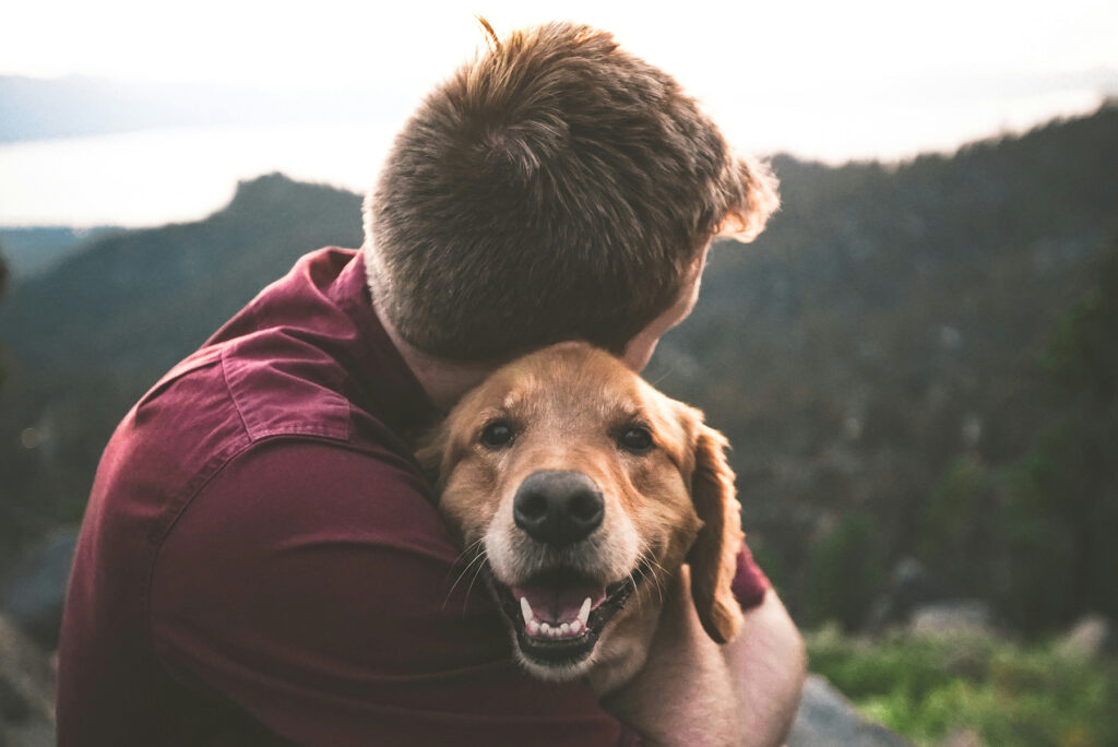 man dog